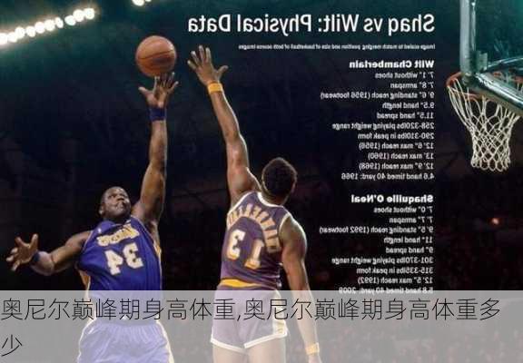 奥尼尔巅峰期身高体重,奥尼尔巅峰期身高体重多少