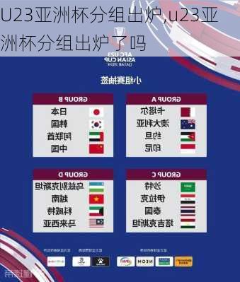 U23亚洲杯分组出炉,u23亚洲杯分组出炉了吗