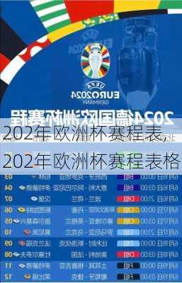 202年欧洲杯赛程表,202年欧洲杯赛程表格