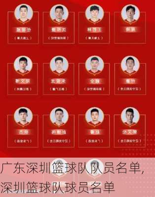广东深圳篮球队队员名单,深圳篮球队球员名单