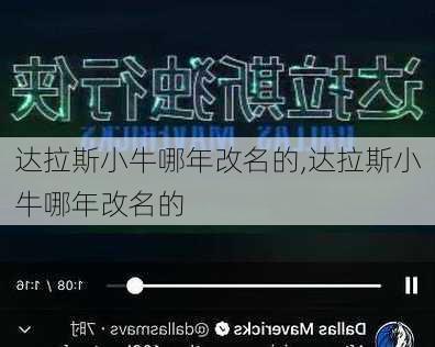 达拉斯小牛哪年改名的,达拉斯小牛哪年改名的