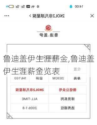 鲁迪盖伊生涯薪金,鲁迪盖伊生涯薪金览表