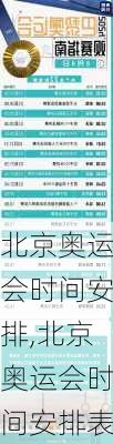 北京奥运会时间安排,北京奥运会时间安排表