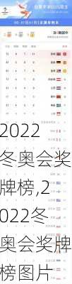 2022冬奥会奖牌榜,2022冬奥会奖牌榜图片