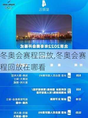 冬奥会赛程回放,冬奥会赛程回放在哪看