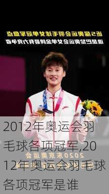 2012年奥运会羽毛球各项冠军,2012年奥运会羽毛球各项冠军是谁