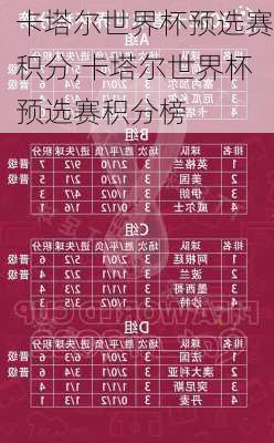 卡塔尔世界杯预选赛积分,卡塔尔世界杯预选赛积分榜