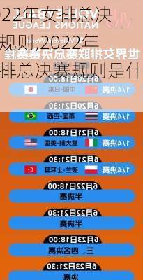 2022年女排总决赛规则,2022年女排总决赛规则是什么