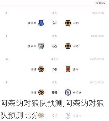 阿森纳对狼队预测,阿森纳对狼队预测比分