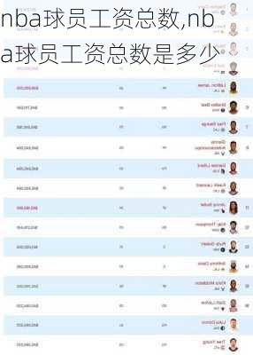 nba球员工资总数,nba球员工资总数是多少