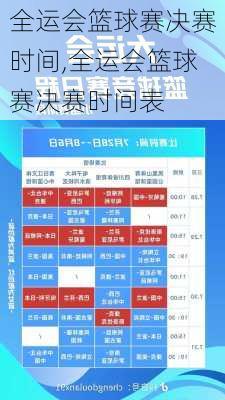 全运会篮球赛决赛时间,全运会篮球赛决赛时间表