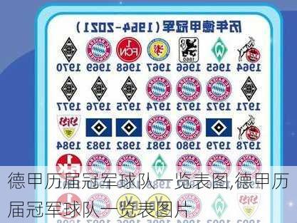 德甲历届冠军球队一览表图,德甲历届冠军球队一览表图片