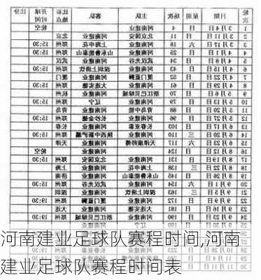 河南建业足球队赛程时间,河南建业足球队赛程时间表