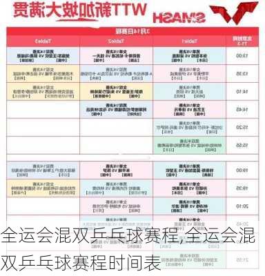全运会混双乒乓球赛程,全运会混双乒乓球赛程时间表