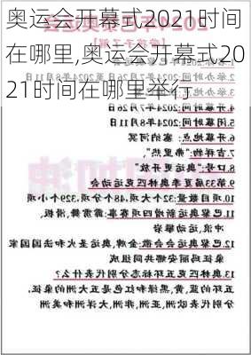 奥运会开幕式2021时间在哪里,奥运会开幕式2021时间在哪里举行