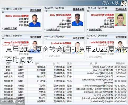 意甲2023夏窗转会时间,意甲2023夏窗转会时间表