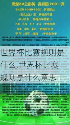 世界杯比赛规则是什么,世界杯比赛规则是什么意思