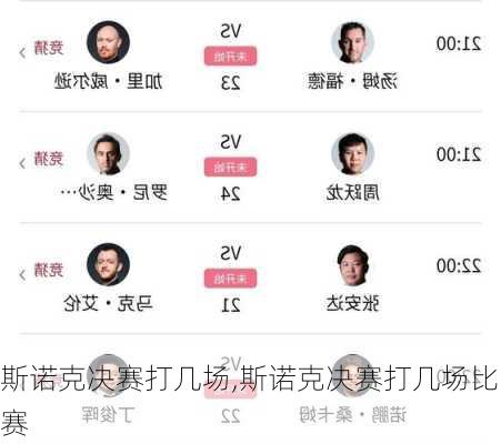 斯诺克决赛打几场,斯诺克决赛打几场比赛