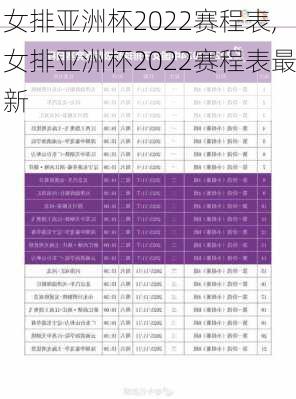 女排亚洲杯2022赛程表,女排亚洲杯2022赛程表最新