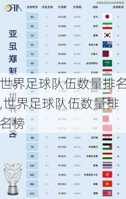 世界足球队伍数量排名,世界足球队伍数量排名榜