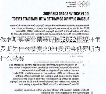 俄罗斯奥运会禁赛原因,2022世界杯俄罗斯为什么禁赛,2021奥运会俄罗斯为什么禁赛