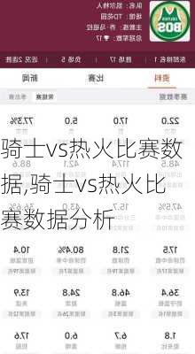 骑士vs热火比赛数据,骑士vs热火比赛数据分析