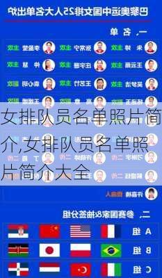 女排队员名单照片简介,女排队员名单照片简介大全