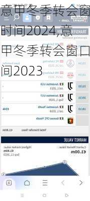 意甲冬季转会窗口时间2024,意甲冬季转会窗口时间2023