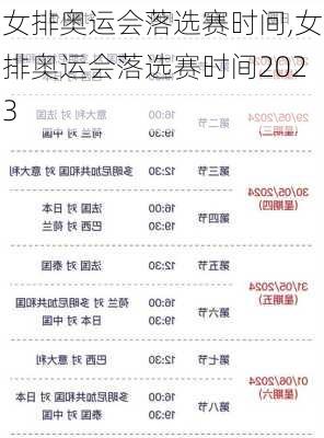 女排奥运会落选赛时间,女排奥运会落选赛时间2023