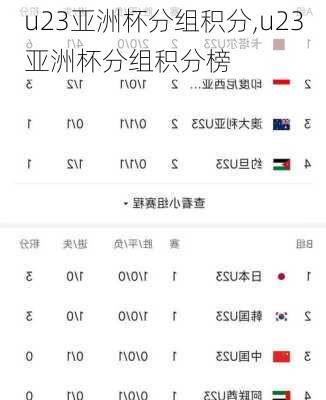 u23亚洲杯分组积分,u23亚洲杯分组积分榜