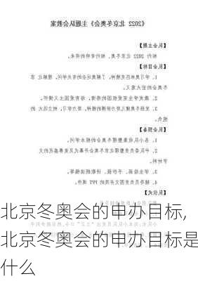 北京冬奥会的申办目标,北京冬奥会的申办目标是什么