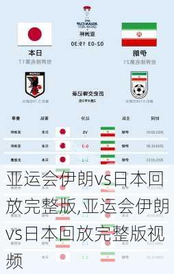 亚运会伊朗vs日本回放完整版,亚运会伊朗vs日本回放完整版视频
