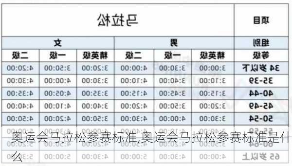 奥运会马拉松参赛标准,奥运会马拉松参赛标准是什么