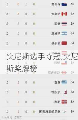 突尼斯选手夺冠,突尼斯奖牌榜
