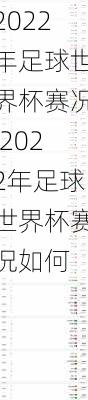 2022年足球世界杯赛况,2022年足球世界杯赛况如何