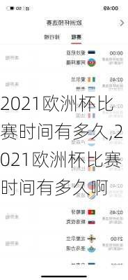 2021欧洲杯比赛时间有多久,2021欧洲杯比赛时间有多久啊
