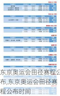 东京奥运会田径赛程公布,东京奥运会田径赛程公布时间