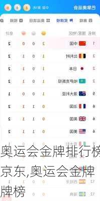 奥运会金牌排行榜京东,奥运会金牌牌榜