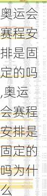 奥运会赛程安排是固定的吗,奥运会赛程安排是固定的吗为什么