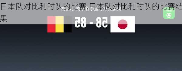 日本队对比利时队的比赛,日本队对比利时队的比赛结果