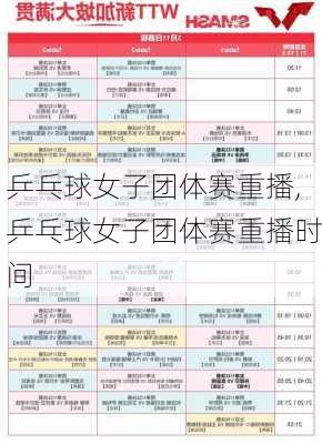 乒乓球女子团体赛重播,乒乓球女子团体赛重播时间