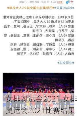 女排奥运会2021,女排奥运会2021比赛结果