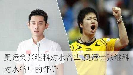 奥运会张继科对水谷隼,奥运会张继科对水谷隼的评价