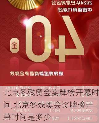 北京冬残奥会奖牌榜开幕时间,北京冬残奥会奖牌榜开幕时间是多少