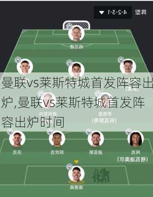 曼联vs莱斯特城首发阵容出炉,曼联vs莱斯特城首发阵容出炉时间