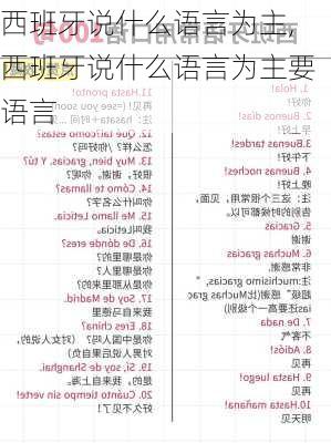 西班牙说什么语言为主,西班牙说什么语言为主要语言