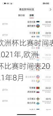 欧洲杯比赛时间表2021年,欧洲杯比赛时间表2021年8月