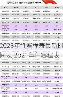 2023年f1赛程表最新时间表,2o21年f1赛程表