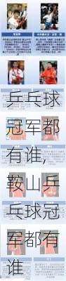 乒乓球冠军都有谁,鞍山乒乓球冠军都有谁