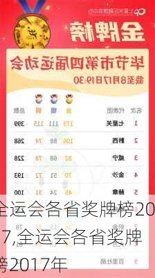 全运会各省奖牌榜2017,全运会各省奖牌榜2017年